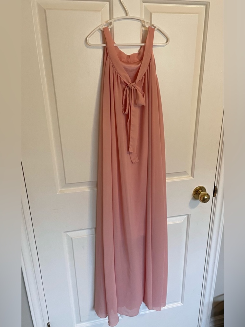 Pink Chiffon Dress Front Tie Bow